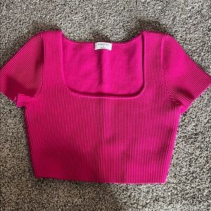 Aritzia Babaton Fuschia Pink Crop Top-Medium-EUC